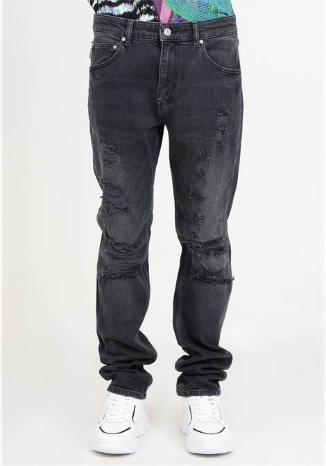 Jeans da uomo neri slim fit con strappi JUST CAVALLI | 76OAB5S0CDW92909